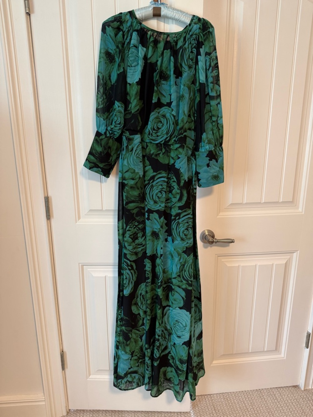 Green & Teal Floral Maxi Dress - Picture 2 of 4